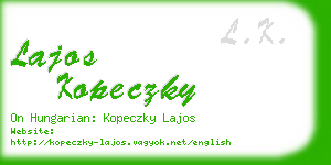 lajos kopeczky business card